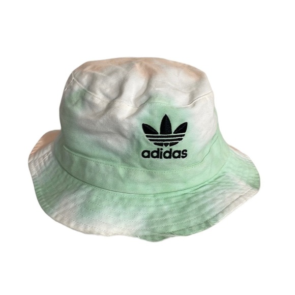 Adidas Bucket Hat Trefoil Logo Tie Dye Pastel Green Peach Purple Cotton Festival - Picture 1 of 7